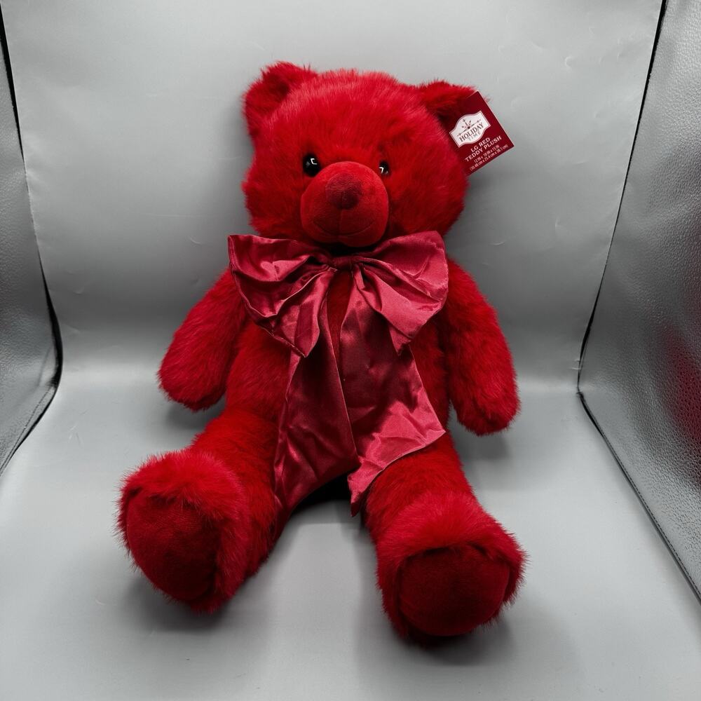 Holiday Time Red Teddy Bear Plush New With Tags 21"